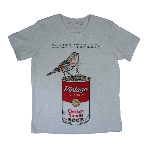 Playera Warhol Soup Gris Heart Attack